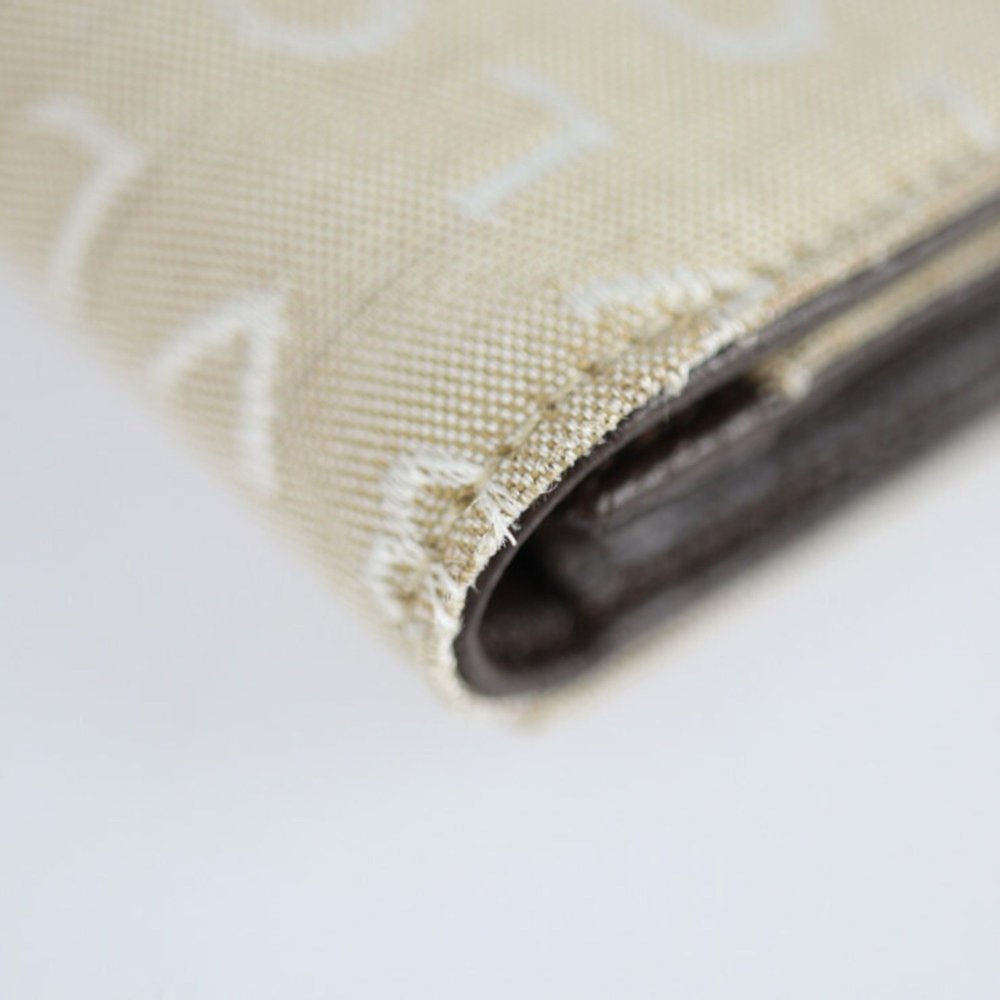 BVLGARI Bulgari Card Case 26549 Canvas Pigskin Beige Chocolate Logomania Foli... - Picture 5 of 9